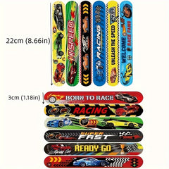 12pcs Racing Slap Bracelets for Racing Party Favors