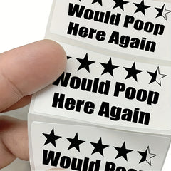 10pcs Would Poop Here Again Prank Stickers