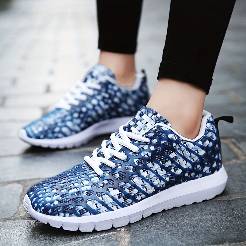 Stylist Print Running Shoes Lace-up Sports Sneakers