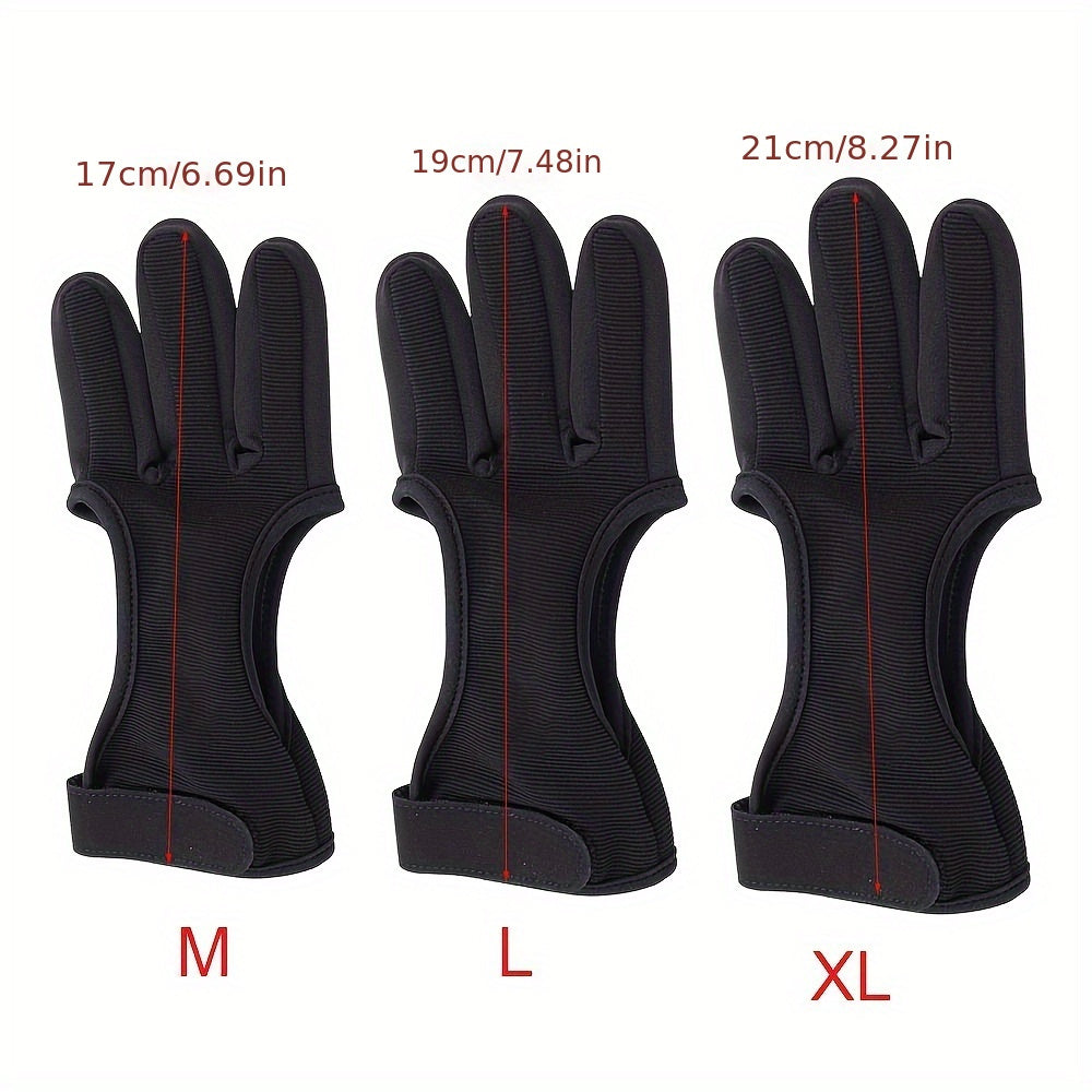 1pc Archery Three finger Gloves Hand Guard Protector Glove