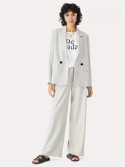  Basic Blazer Women's Plus Solid Button Decor Workwear Blazer