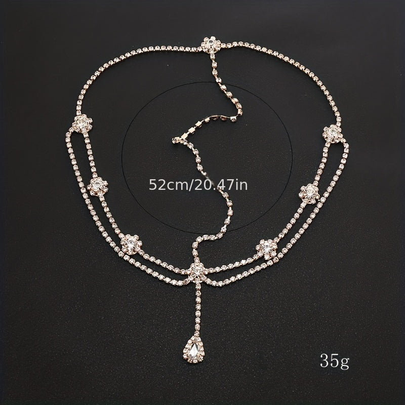 Crystal Drop Headpiece Wedding Hair Chain