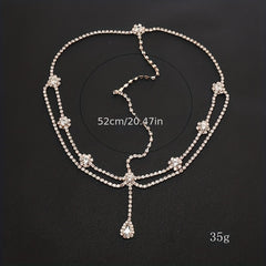 Crystal Drop Headpiece Wedding Hair Chain