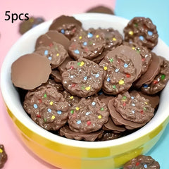 5pcs DIY Resin Cookie Charms for Crafts & Jewelry Making