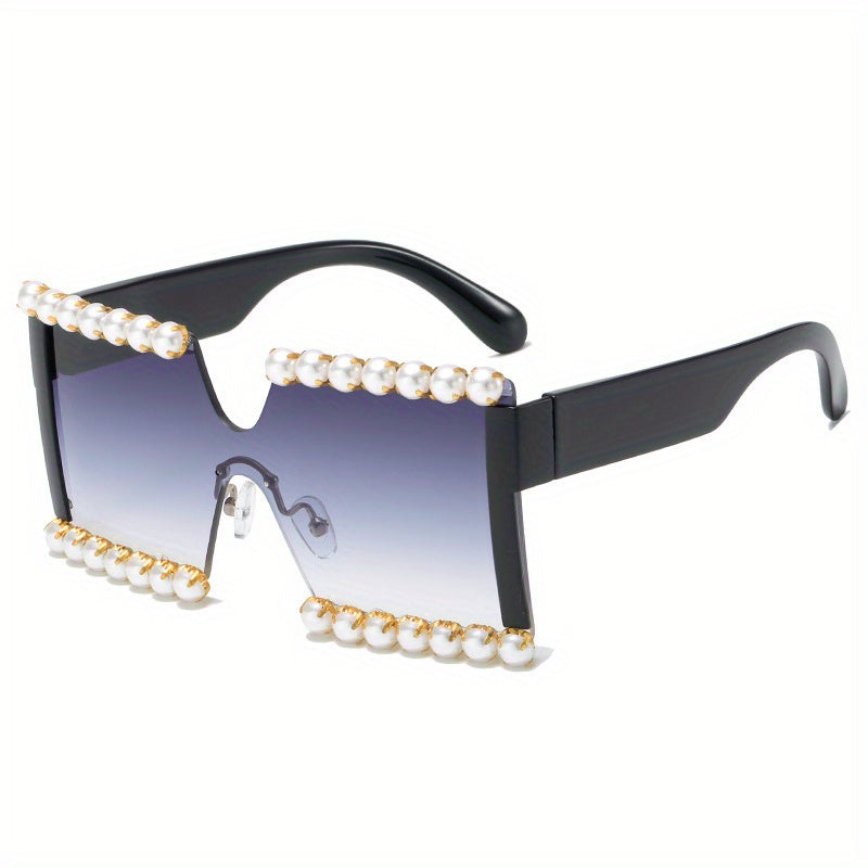 Y2K Women's Faux Pearl Sunglasses Gradient UV400