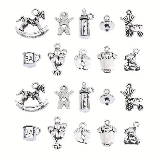 100Pcs Newborn Baby Charms for Jewelry Making DIY