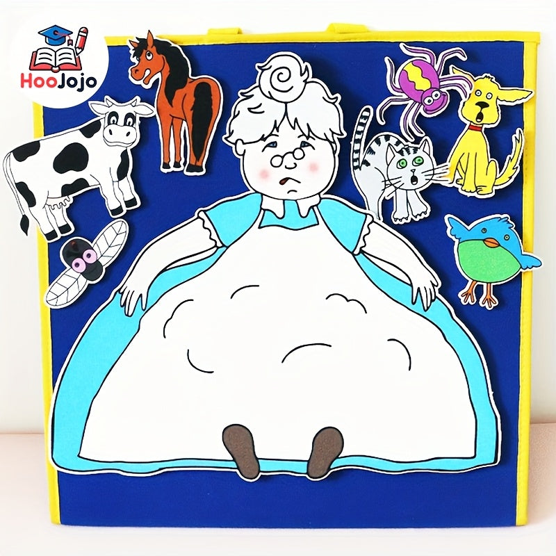 9 Pack Felt Cloth Old Woman Swallowed Fly Classroom Apron Teaching Aids