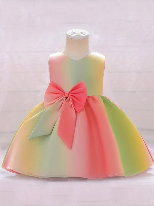 Toddler Girls Sleeveless Bow Princess Gown Dress for Party