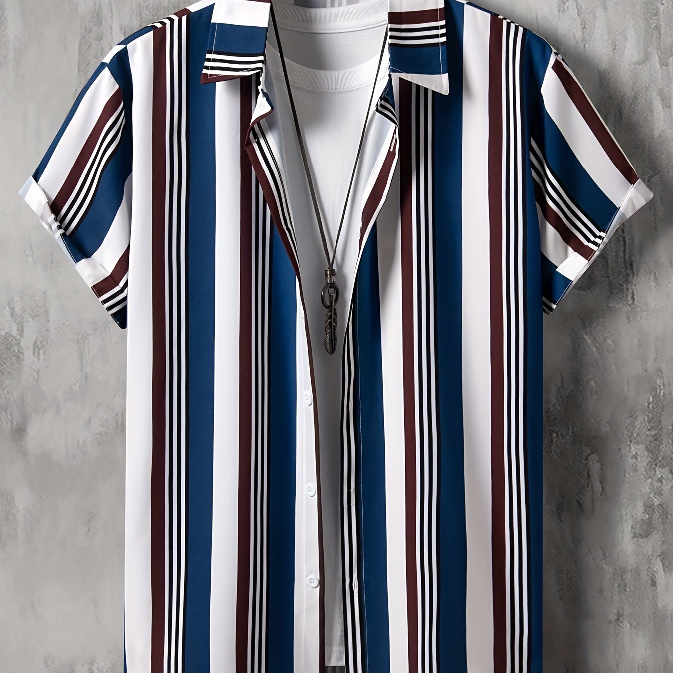 Stripe Graphic Print Casual Shirt for Summer
