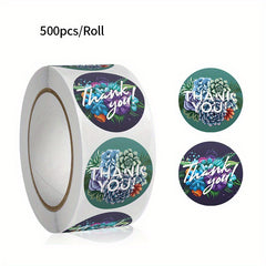 500pcs Thank You Floral Pattern Stickers Sealing Stickers
