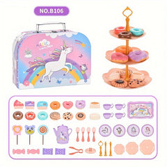44pc Princess Tea Party Set with Pretend Plastic Teapot Role Playing Toys