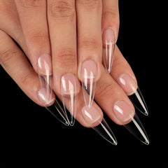 100pcs Clear Acrylic Coffin Nails Full Cover Tips DIY Nail Art Salon Use