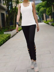 Sexy Quick Drying Yoga Tank Top Solid Sleeveless Straps Back Hollow Out T Shirt