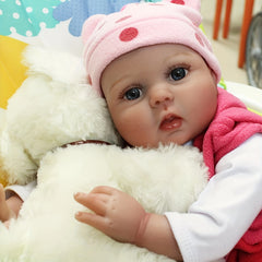 Realistic Reborn Doll with Pink Onesie & Polka Dot Pants
