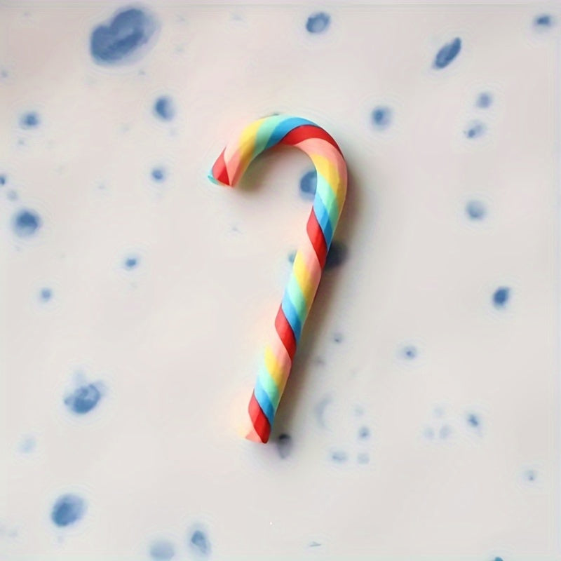8pcs Christmas Candy Canes Rainbow Candy Decoration Supplies