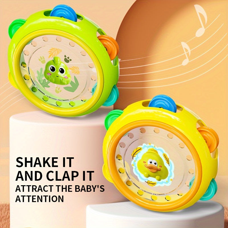 Colorful Frog Hand Drum Toy for Babies 0-3 Years