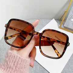 Oversized Square Sunglasses Solid Gradient Lens Glasses UV400