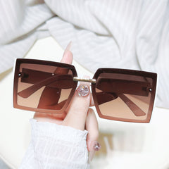 Large Square Sunglasses Rivet Gradient UV400 Sun Shades for Driving