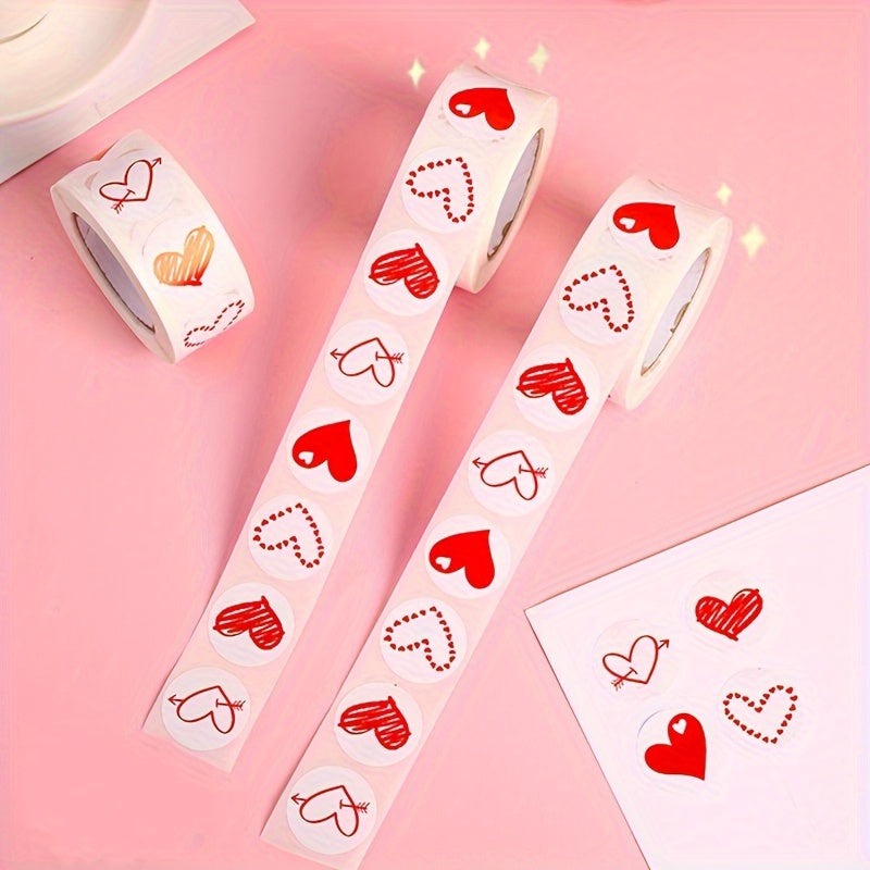 500pcs Gift Heart Stickers Doodle Decoration Sealing Stickers