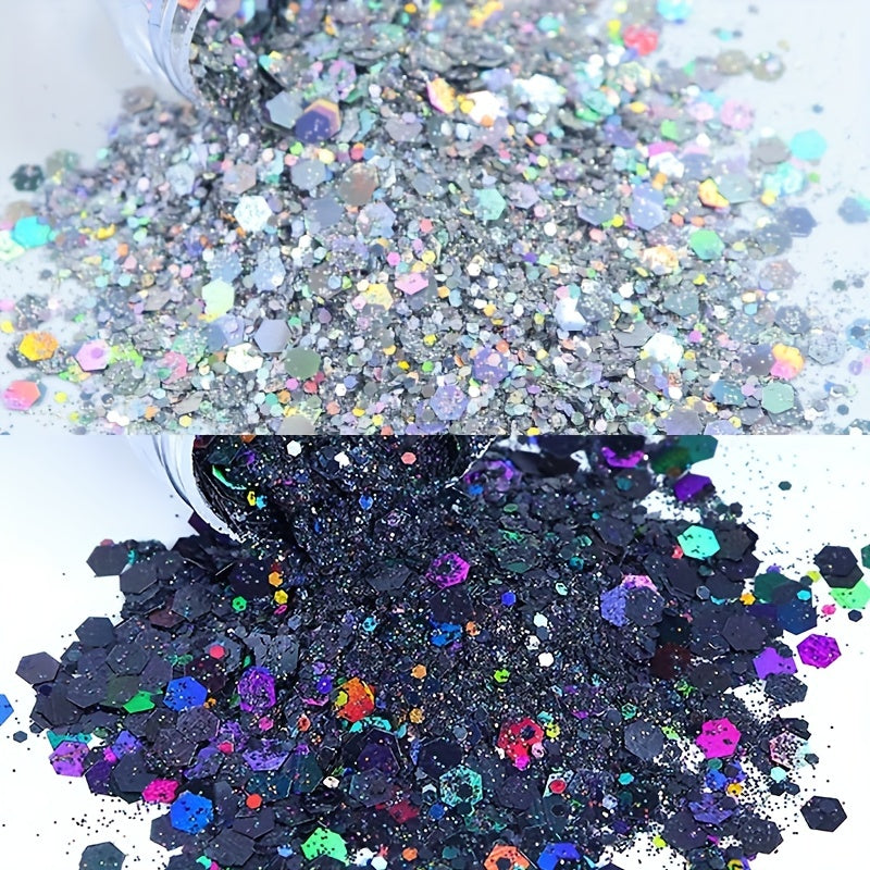 2 Pcs Chunky Holographic Glitter Sequins for Nails & Face