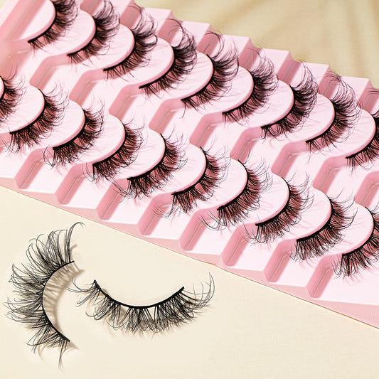 Cat Eyes 3D Faux Mink False Eyelashes Natural Fluffy Winged Extension