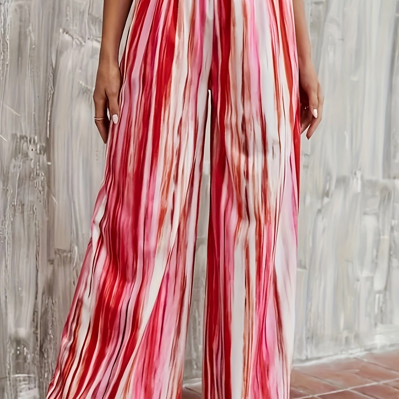  Tie Dye Wide Leg Stretch Trousers