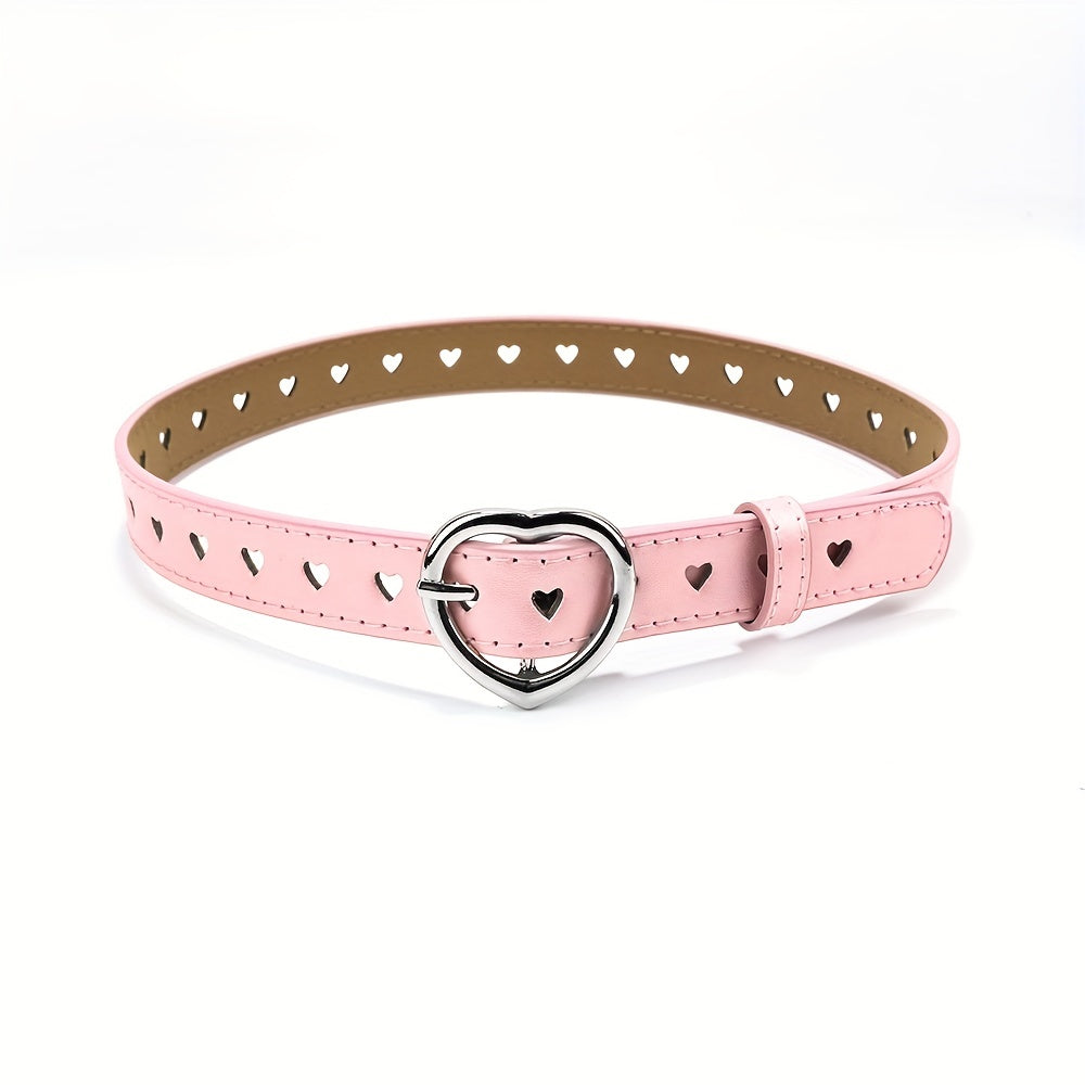 4pcs Heart Buckle Jeans Strap Men