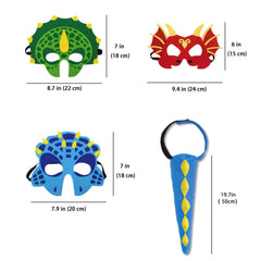 Kids Dino Tail Mask Set for Party Dress Up