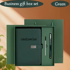 Customizable A5 Notebook Gift Set Red Business Stationery Box with Pen