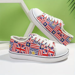 Women's Flag Canvas Sneakers Low Top Shoes