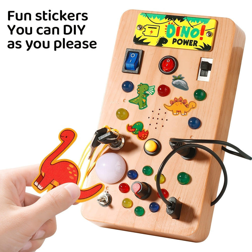 Wooden Dinosaur Chessboard Toy with Music