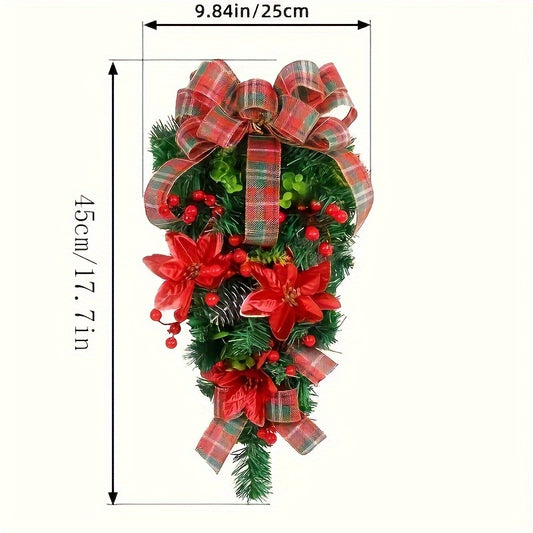 Christmas Ribbon Flower Hanging Decoration For Wall And Door