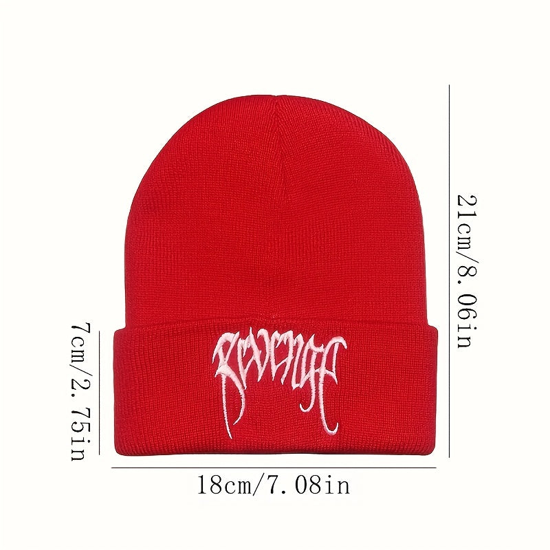 High Letter Embroidery Knitted Hat Autumn Winter Pullover Beanie