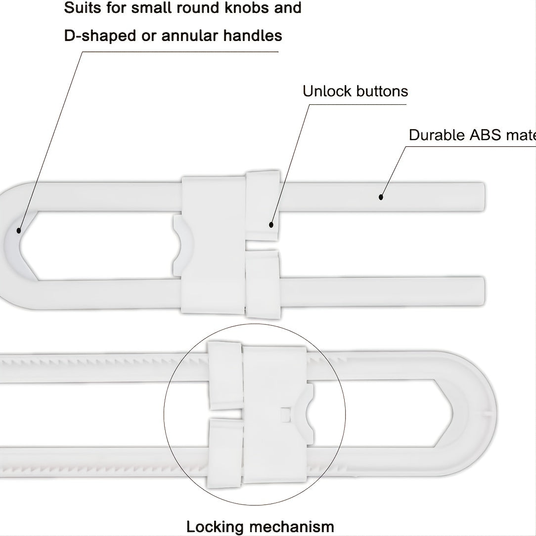 Child Proof Sliding Cabinet Lock Baby Safety U Shaped Latch
