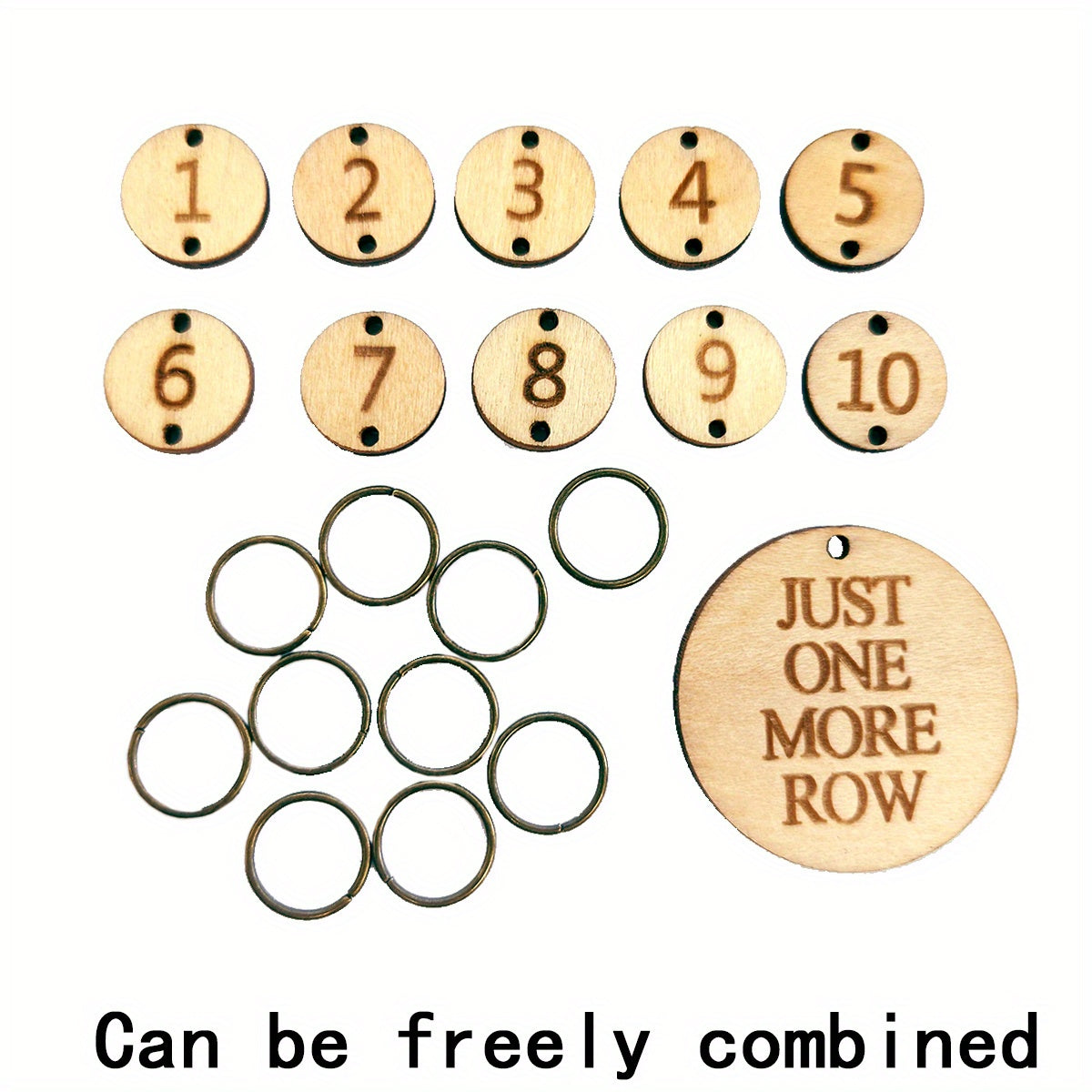 Wooden Stitch Markers Chain 1-10 Crochet Stitch Marker Locking Stitch