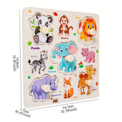 3-in-1 Panel Puzzle Toy with Wooden Tabletop - Educational Development