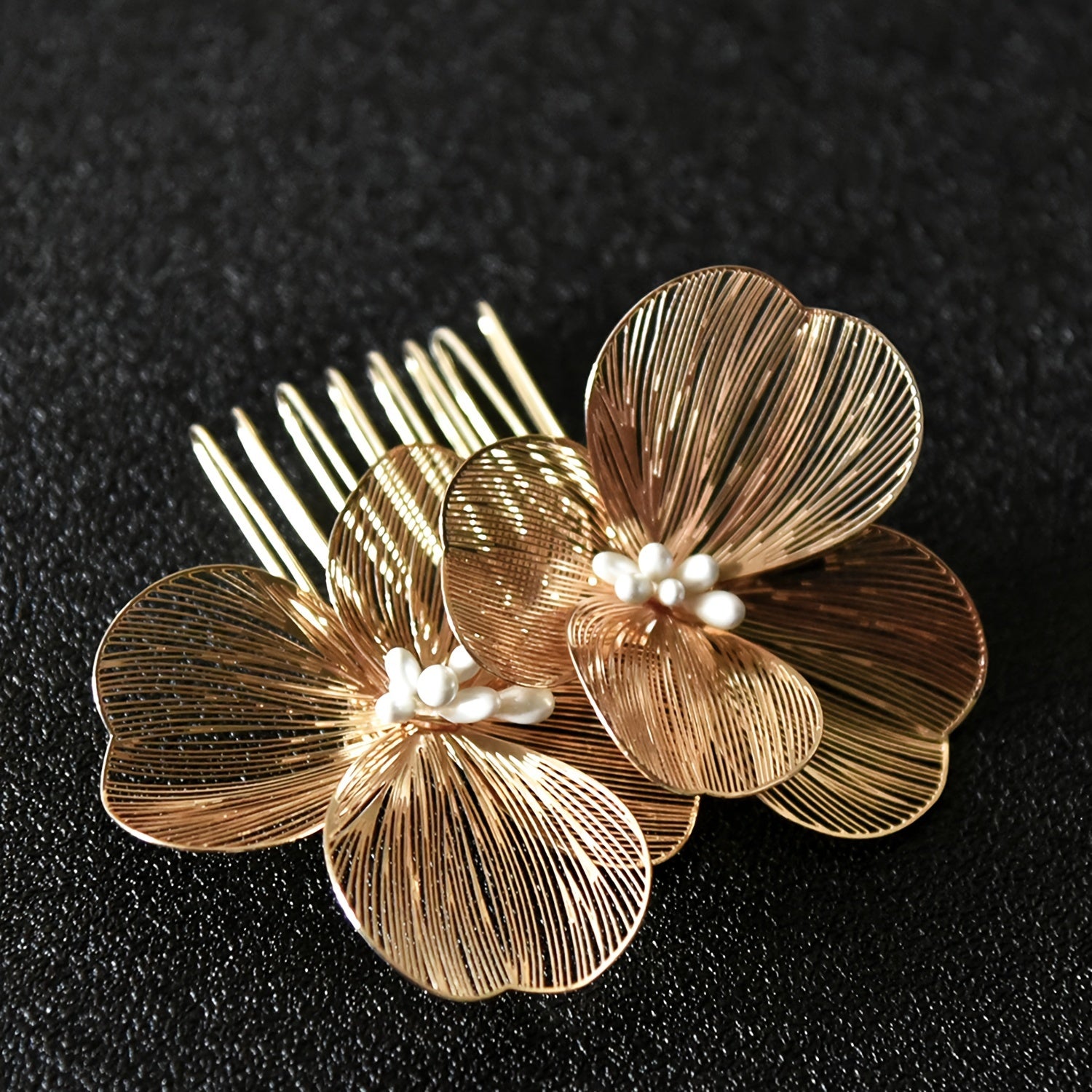 Vintage Floral Hair Comb Baroque Hair Side Comb for Wedding