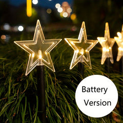 5pcs Star Snowflake Bell LED Lights Christmas Tree Decor