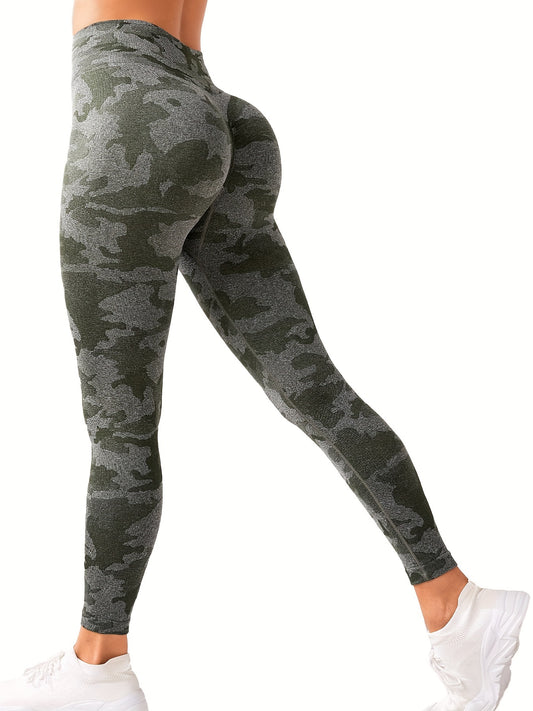 Camouflage Tummy Control Leggings High Waist Yoga Running Pants