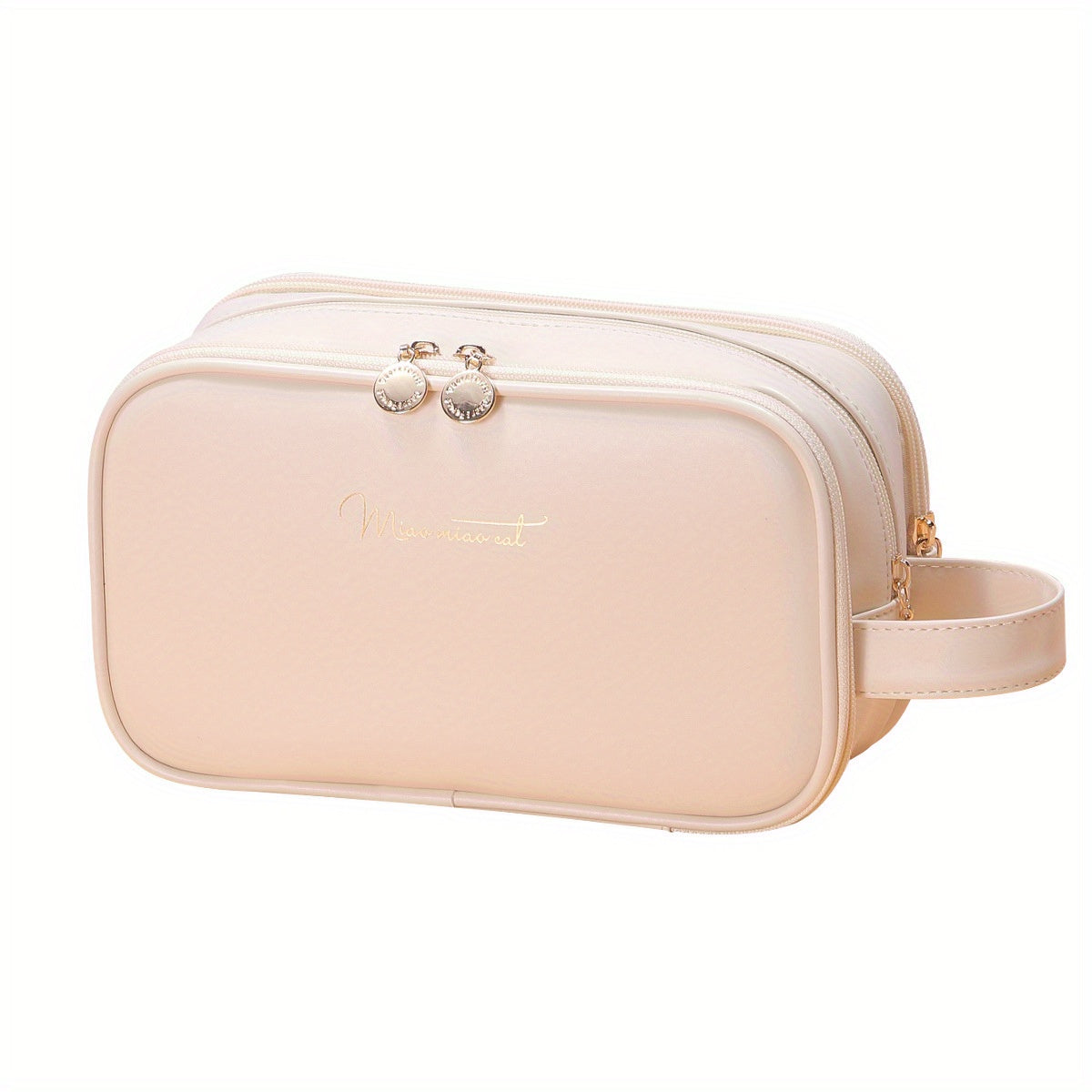 Portable Layer Cosmetic Bag Waterproof Makeup Brush Organizer PU Leather