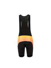 Women's Yellow Cycling Bib Shorts for Outdoor Road Racing