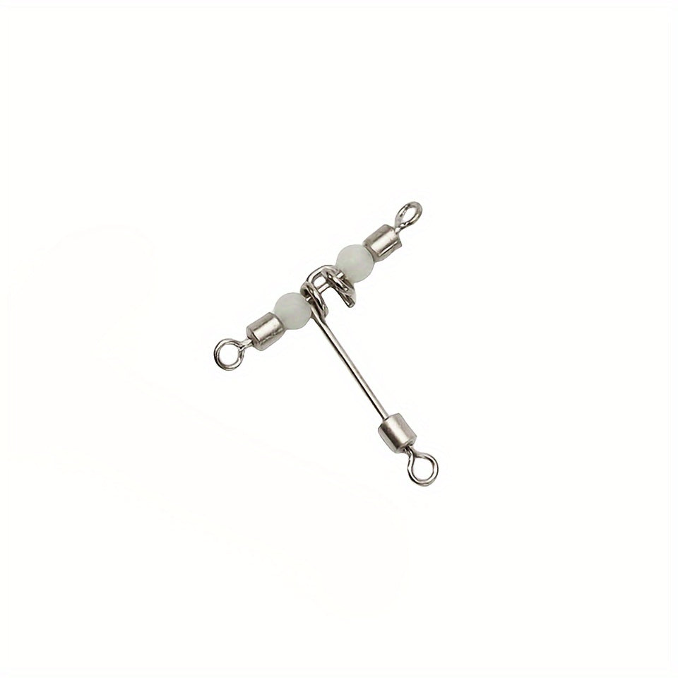 10pcs Fishing Swivel Connector T Shape 3-way Rolling Bearing
