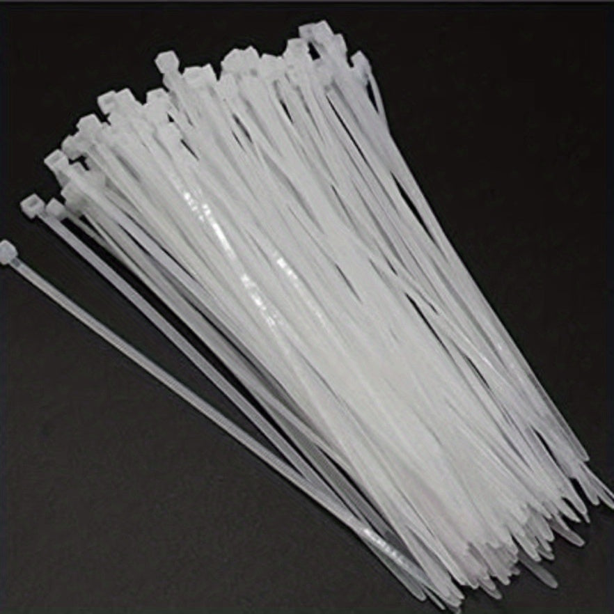 100pcs Transparent Self-Locking Cable Zip Ties for Indoor/Outdoor Use