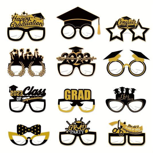 6pcs Graduation Students Glasses Graduation Party Decorations Photo Props