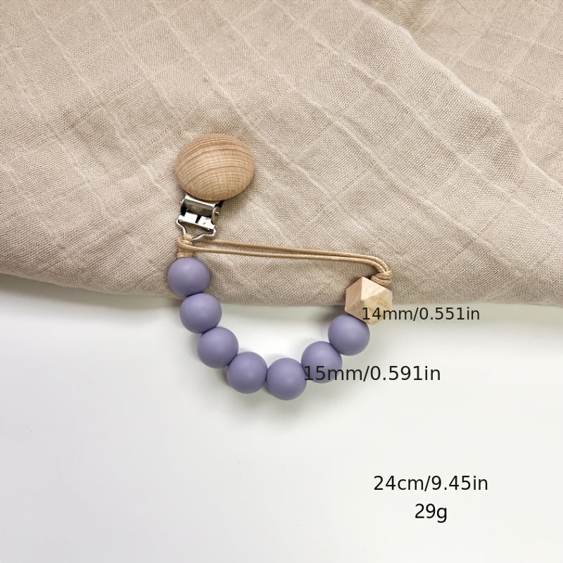 Wooden Octagonal Pacifier Chain Pacifier Holder Baby Gift