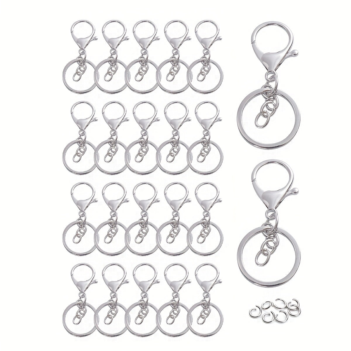 Keychain Accessories Set Split Rings Lobster Clasp DIY Accessories