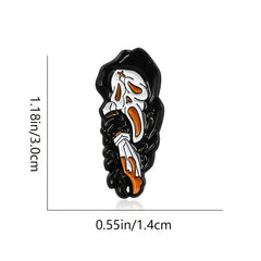 Grim Reaper Skull Brooch Cape Pin