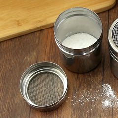 16pcs Cappuccino Shape Coffee Stencils Mesh Shaker Sugar Shaker With Lid