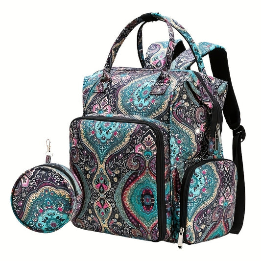 Boho Style Yarn Bag Portable Mommy Bag USB Charging Port