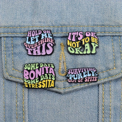 Funny English Alphabet Brooch - Men's Gift